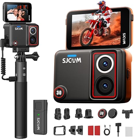 SJCAM SJ30 Action Camera Full Kit - 8K, διπλός φακός day/night vision, ασύρματο μικρόφωνο και κάρτα SD 64GB