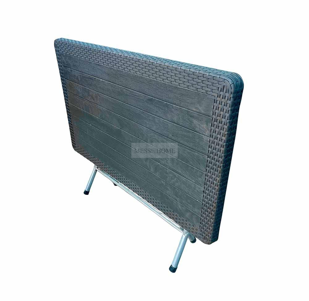 Πτυσσόμενο Τραπέζι Rattan 120x70cm (Ανθρακί)